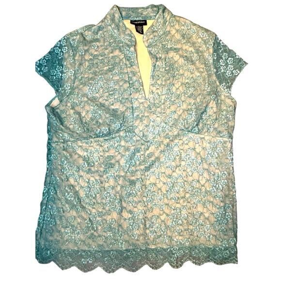 Y2K Babydoll Lace Fairy Boho Feminine Top XL Coquette Romantic Victorian Soft - Picture 1 of 6